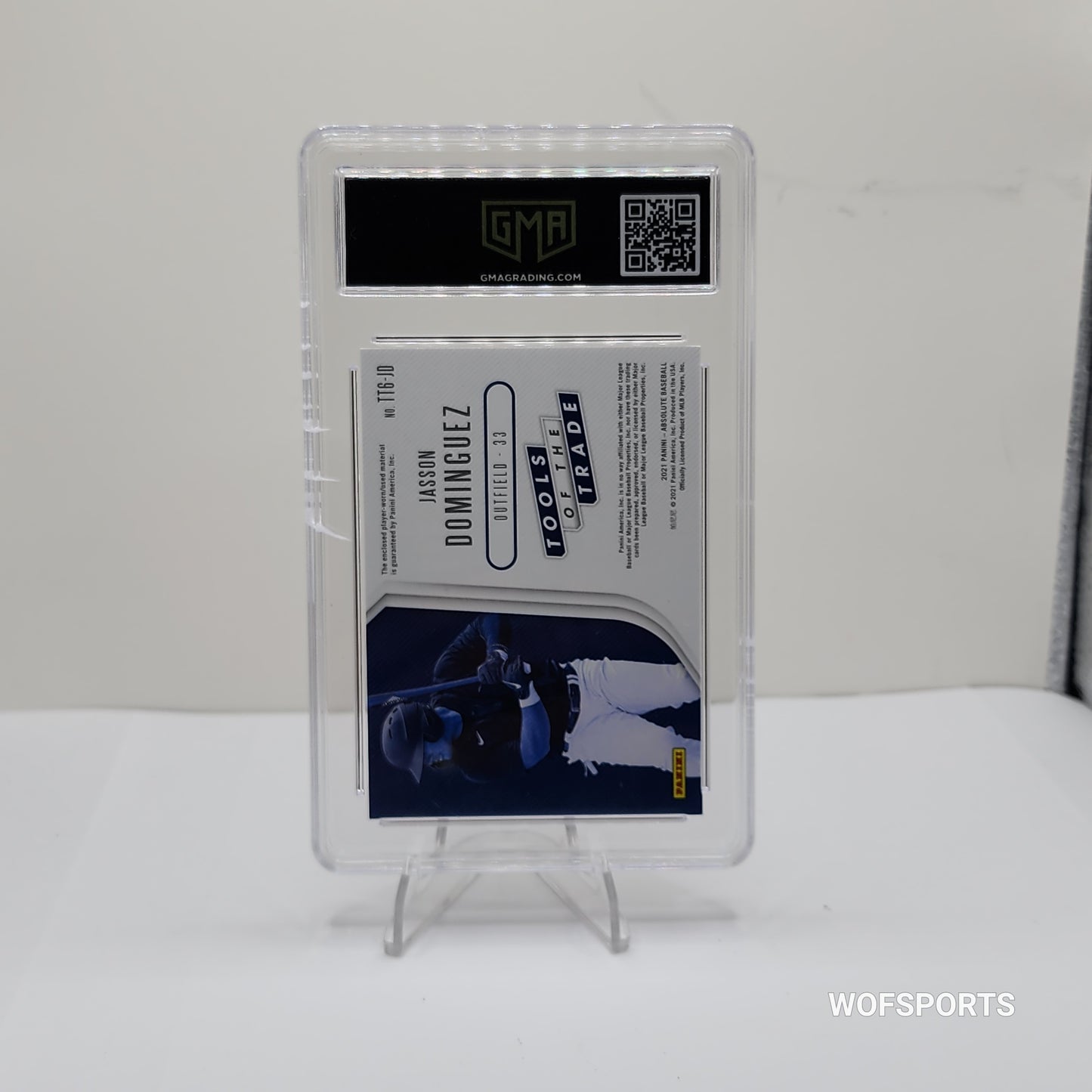 2021 Panini Absolute #TT6-JD Jasson Dominguez Tools of the Trade 6 Swatch GMA 9