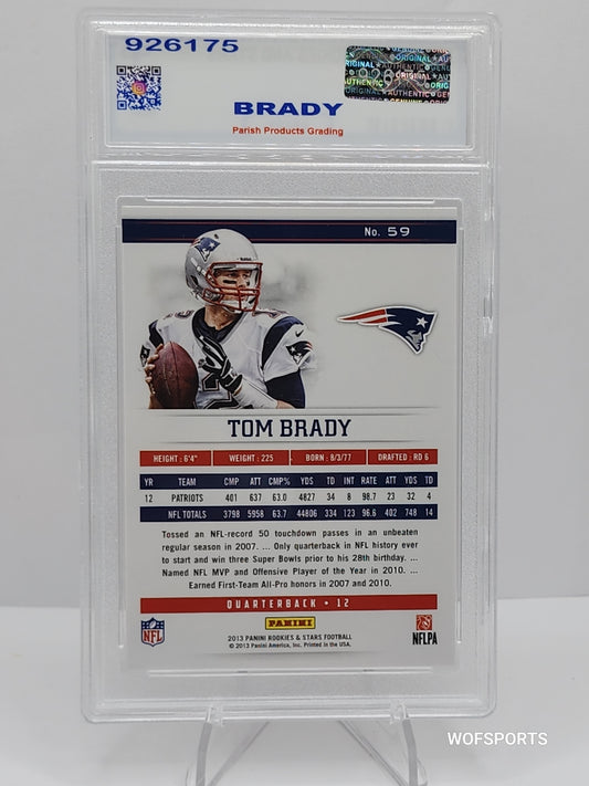 2013 Panini Rookies and Stars #59 Tom Brady New England Patriots Parish 9 Mint