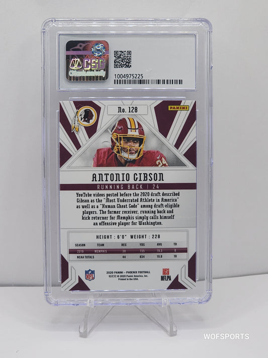 2020 Panini Phoenix Fire Burst Antonio Gibson Rookie RC #128 Washington Commanders CSG 9 Mint
