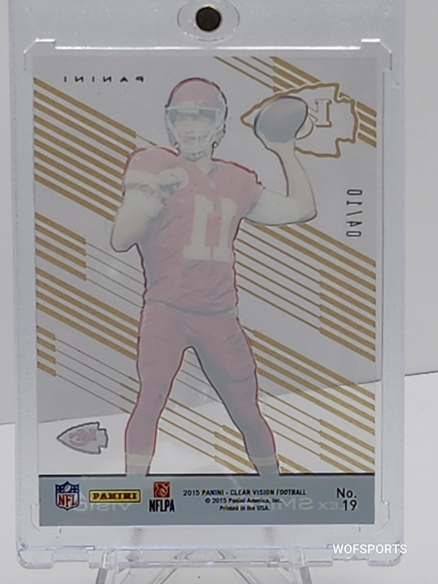 2015 Panini Clear Vision Alex Smith #19 Clear Vision Gold 4/10 Kansas City Chiefs