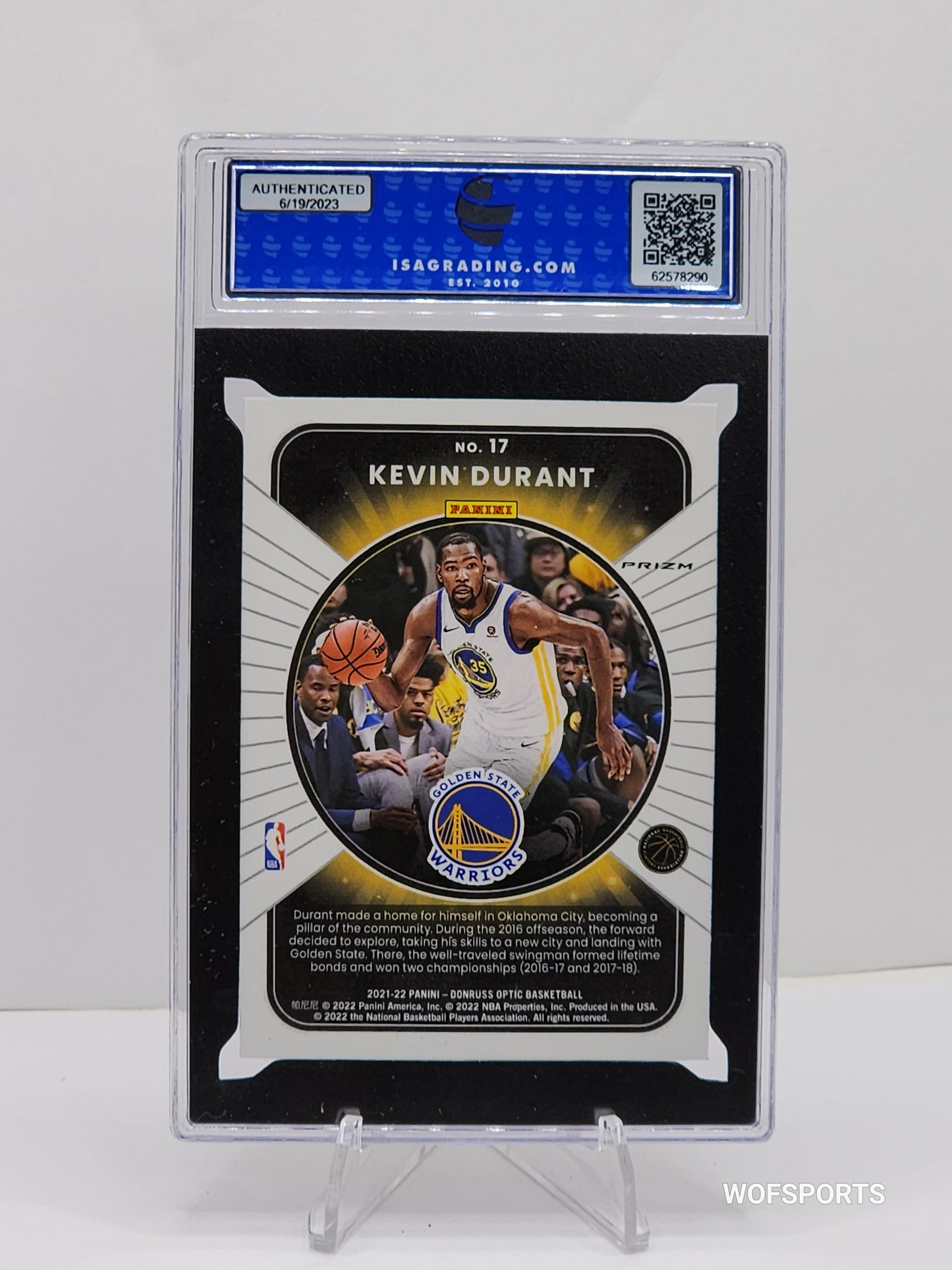 2021 Panini Donruss Optic Winner Stays Purple Kevin Durant #17 ISA 9 MT