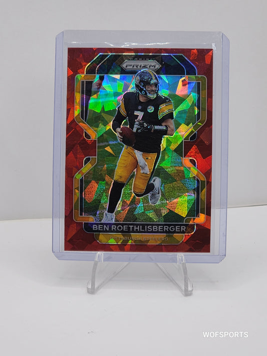 2021 Panini Prizm Ben Roethlisberger Red Cracked Ice #253 Pittsburgh Steelers