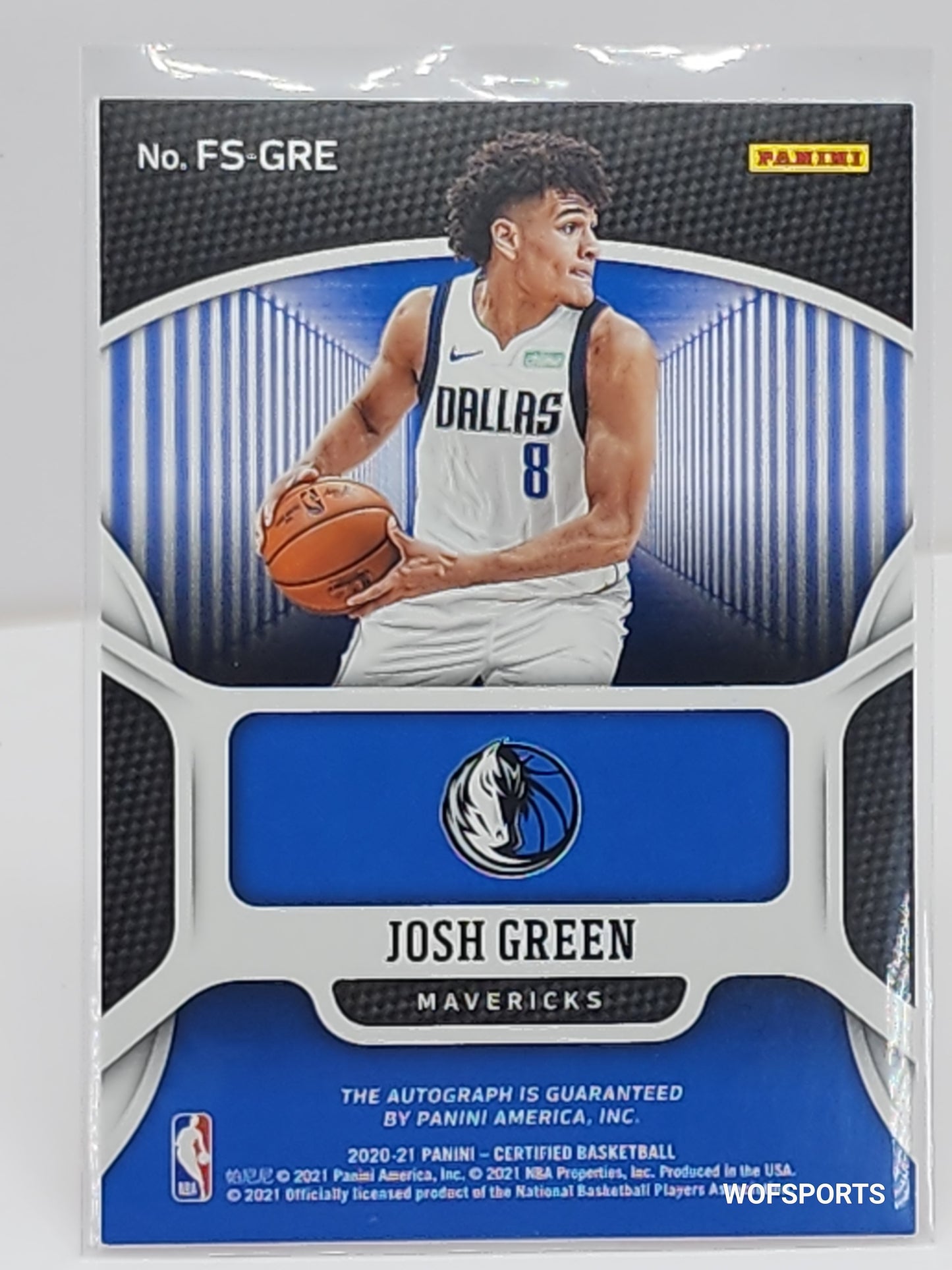 2020-21 Panini Certified Josh Green RC Fresh Faces Pink Camo 10/25 Auto FS-GRE