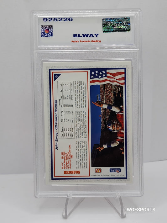 1992 AW Sports John Elway #88 New England Patriots Parish 9 Mint