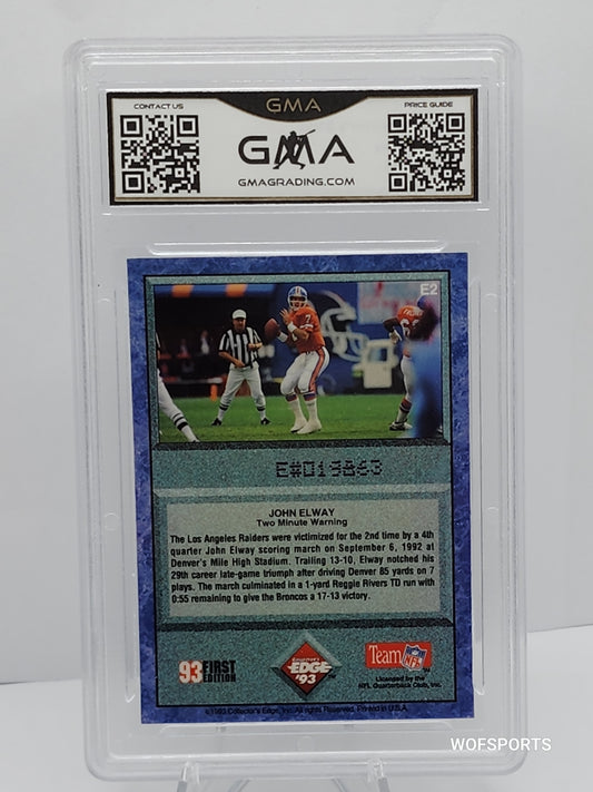 1993 Collector's Edge John Elway Prisms Parallel #E2 John Elway Broncos GMA 8 NM-MT