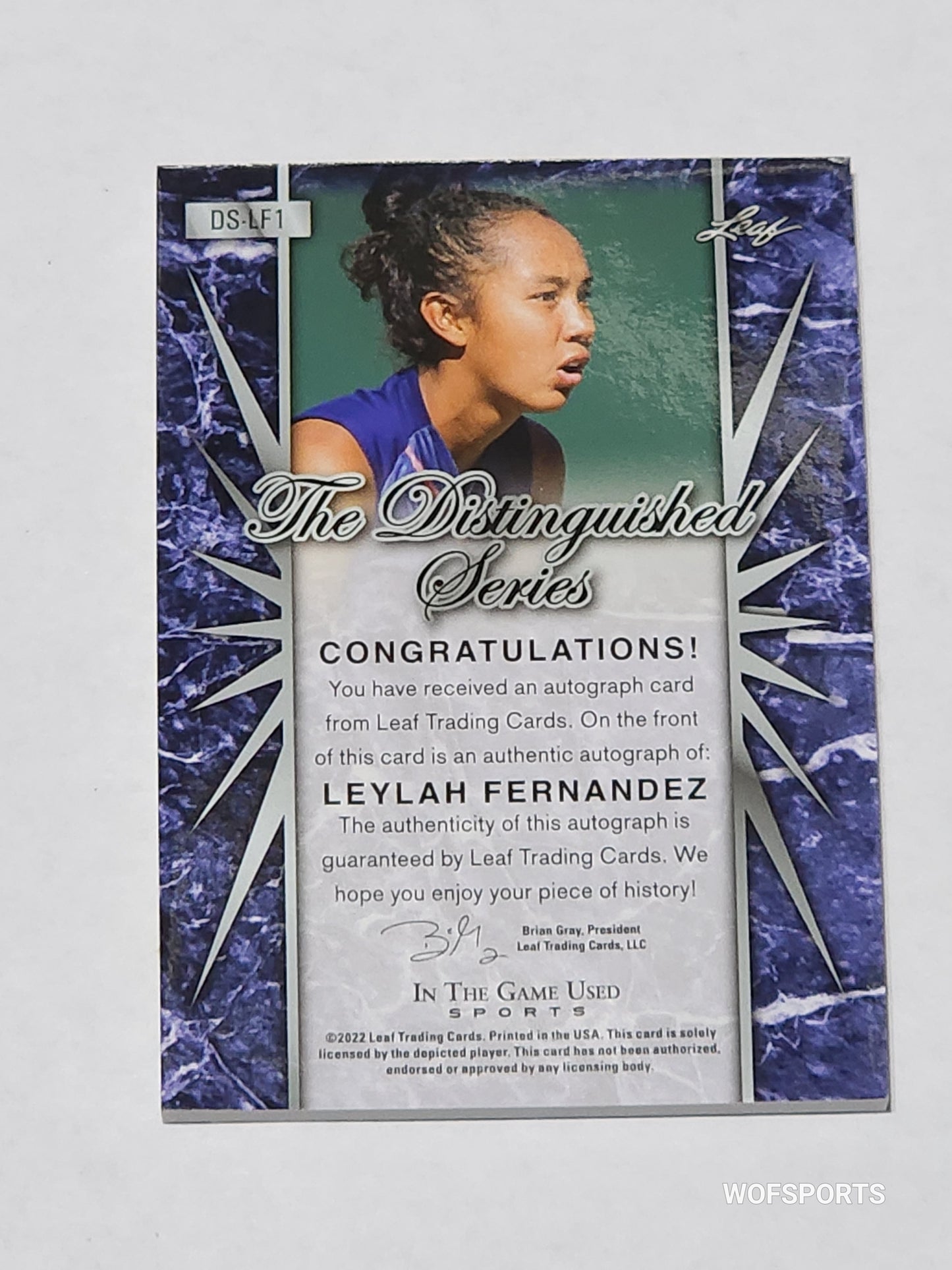 2022 Leaf In The Game Used Sports Leylah Fernandez #DS-LF1 #/5