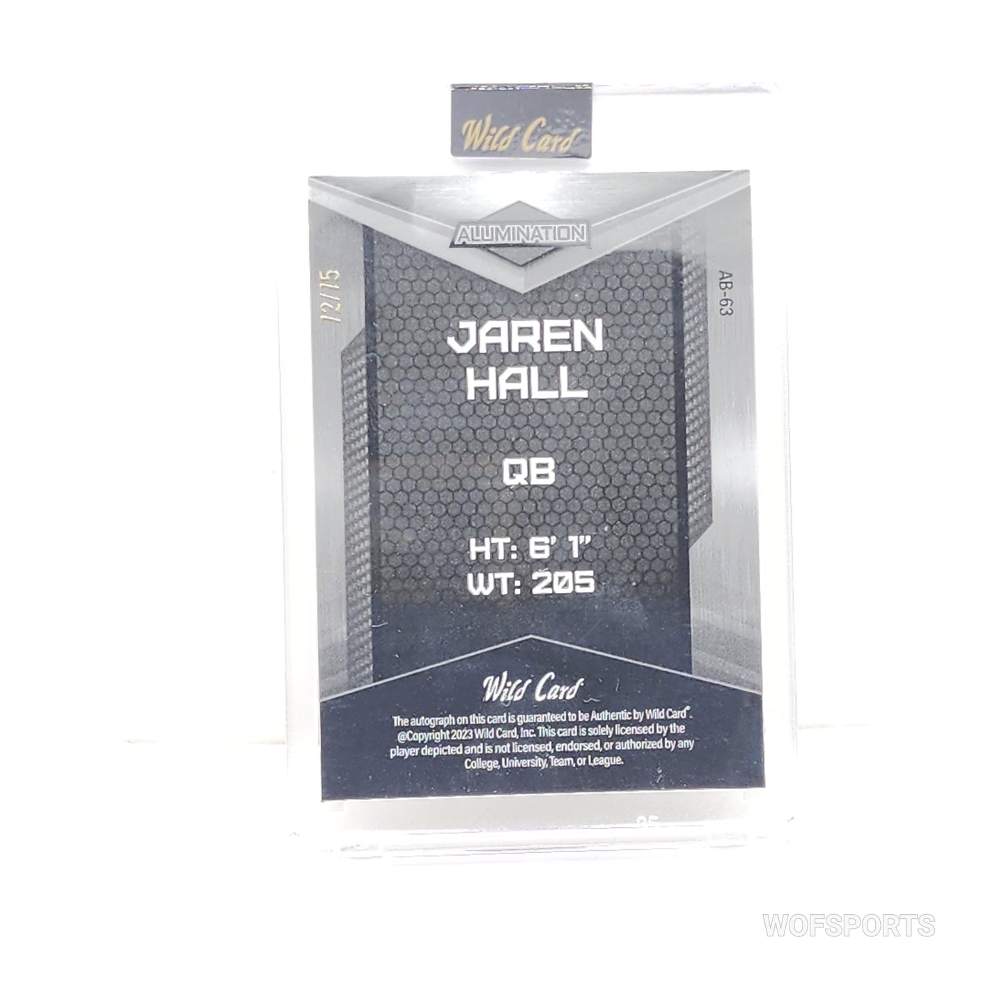 2023 Wild Card Alumination Auto 72/75 Jaren Hall #AB-63 VIKINGS