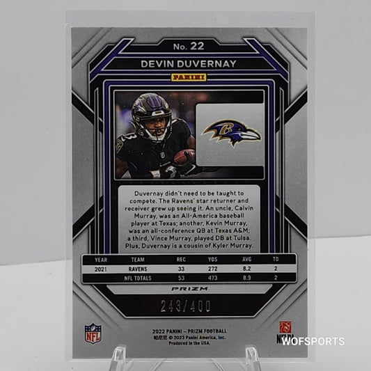 2022 Panini Pandora Prizm DEVIN DUVERNAY #22 Premium /400