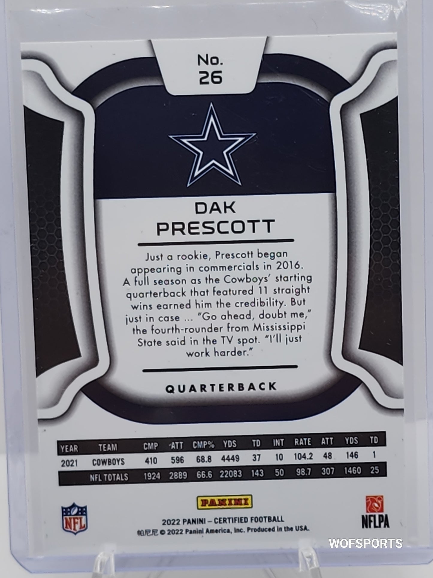 2022 Panini Certified Mirror Dak Prescott #56/349 Dallas Cowboys #26