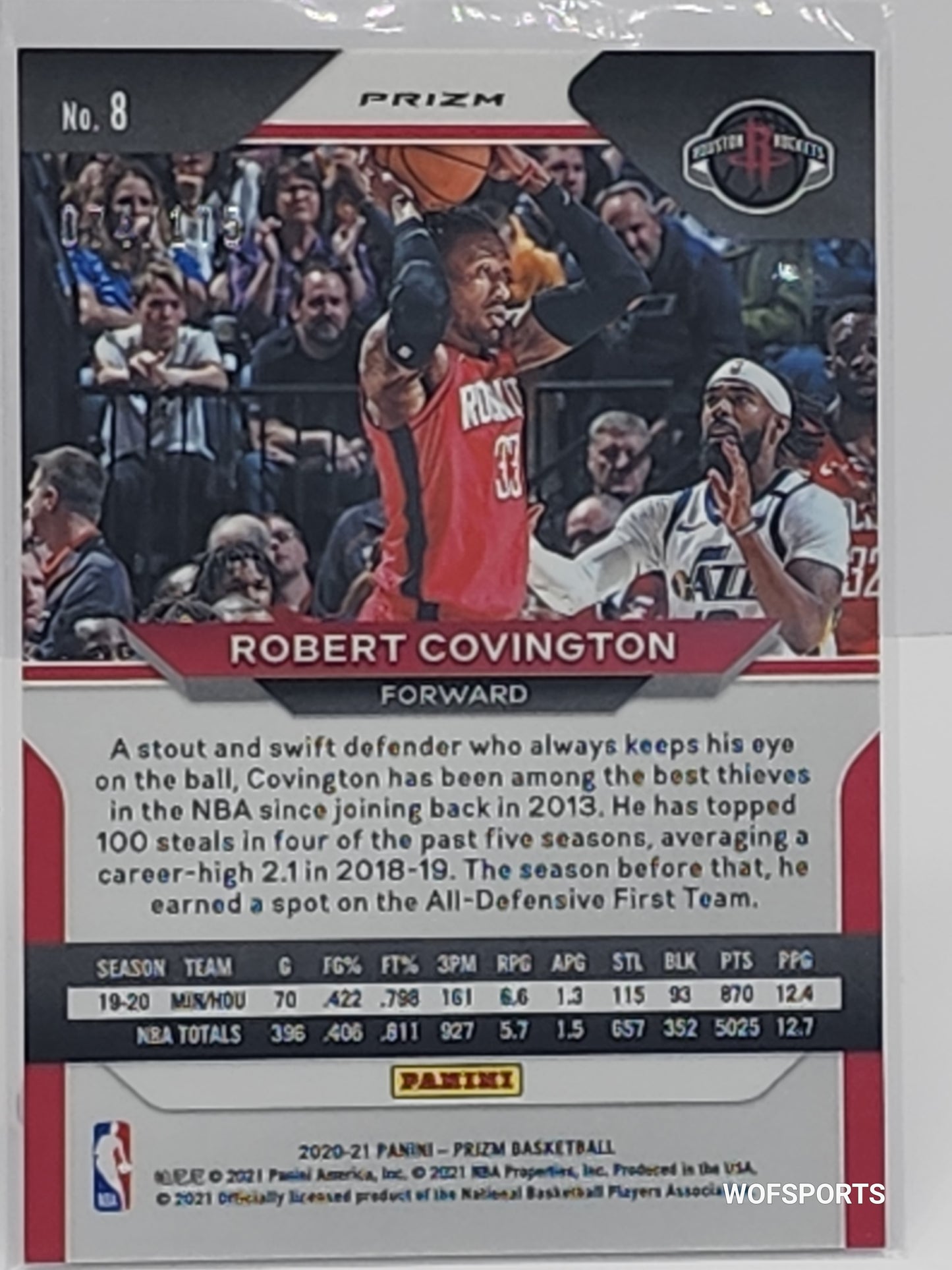 2020-21 Panini Prizm Purple Ice Prizm /175 Robert Covington #8