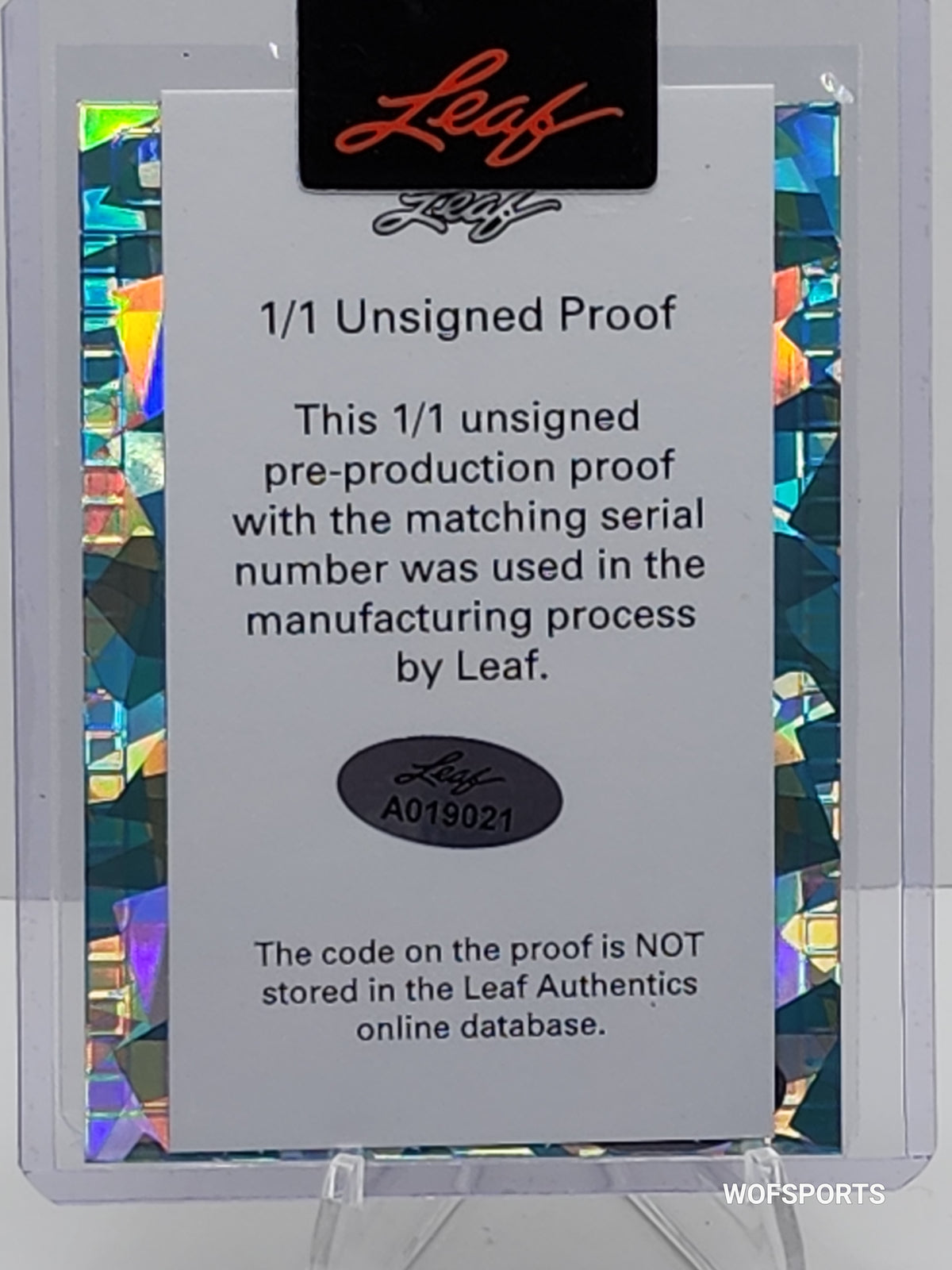 2021 Leaf Pre-Production Proof Gold Crack Ice 1/1 Nick Gonzales Pittsburgh Pirates