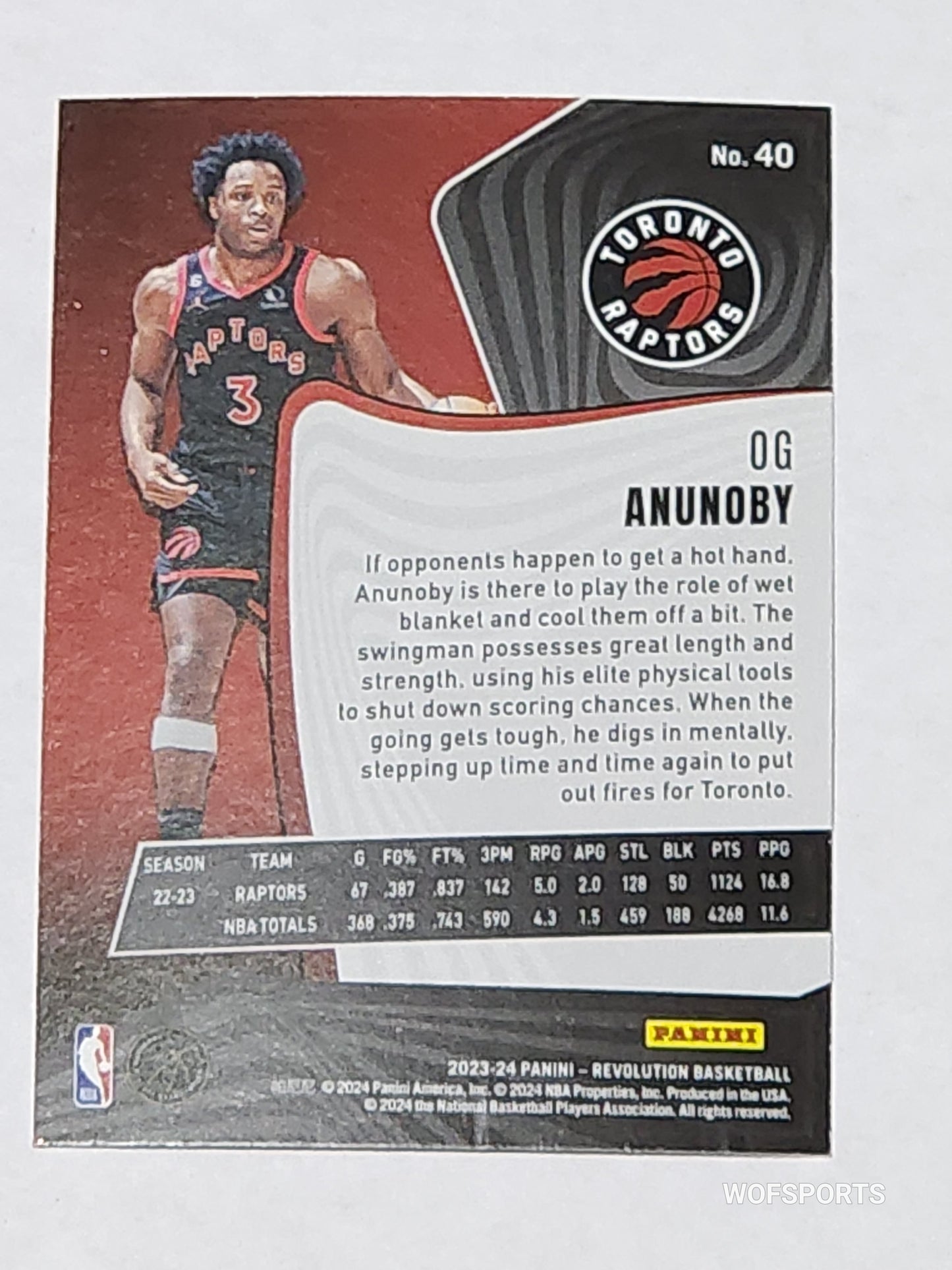 2023-24 Panini Revolution OG Anunoby #4 Toronto Raptors