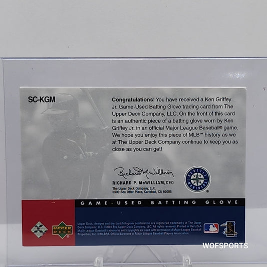 2001 Upper Deck Gold Glove Slugger's Choice Batting Glove Ken Griffey Jr. #SC-KGM