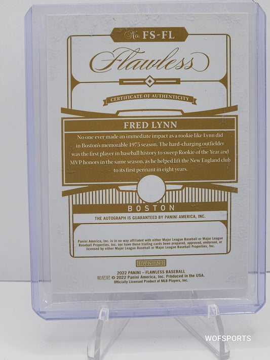 2022 Panini Flawless Flawless Signatures Ruby Fred Lynn FS-FL