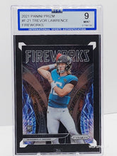 将图片加载到图库查看器,2021 Panini Prizm Fireworks Trevor Lawrence Rookie #F-21 Jacksonville Jaguars RC ISA 9 Mint