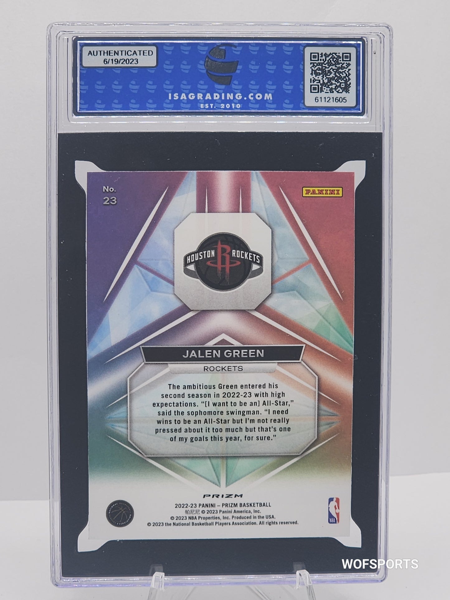 2022-23 Panini Prizm Prizmatic Silver Jalen Green #23 Houston Rockets