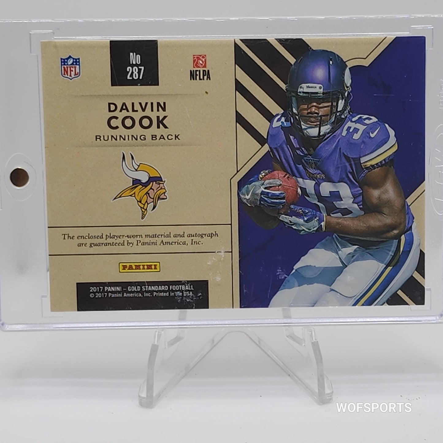 2017 Panini Gold Standard Triple Relic RC Auto 31/49 Dalvin Cook #287 Minnesota Vikings