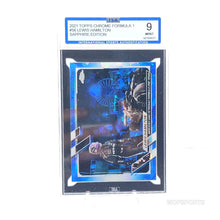 تحميل الصورة إلى عارض المعرض، 2021 Topps Chrome F1 #56 Lewis Hamilton Sapphire Edition ISA 9