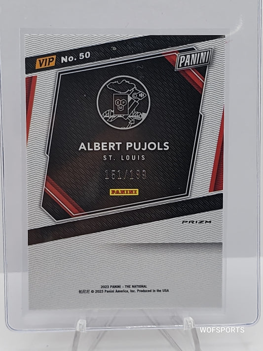 2023 Panini The National Gold Vip Albert Pujols #/199 #50 Red Cracked Ice Cardinals