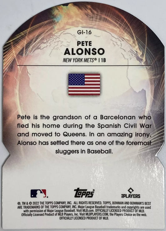 2022 Bowman's Best Global Impact Die-Cut Refractor Pete Alonso #GI-16 New York Mets