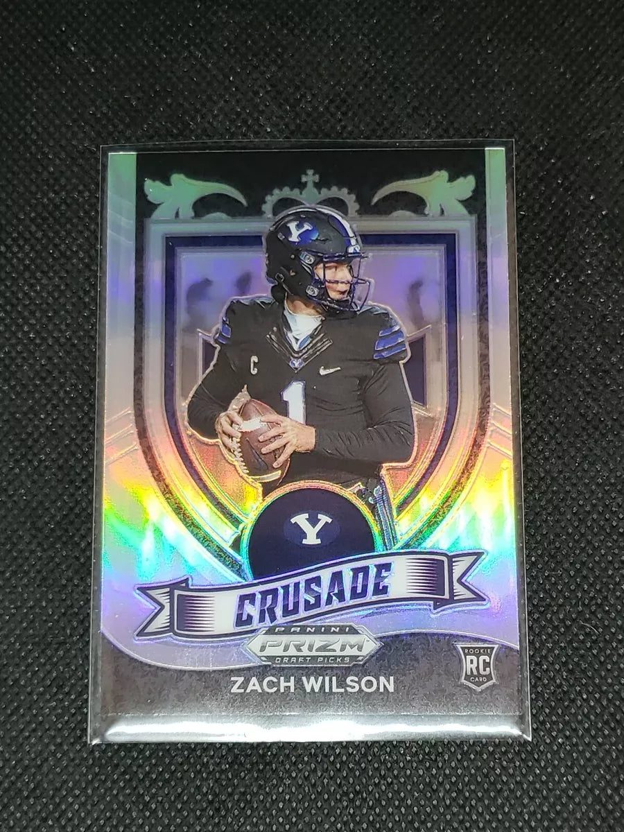 2021 Panini Prizm Draft Picks Crusade Zach Wilson Rookie #168 Jets