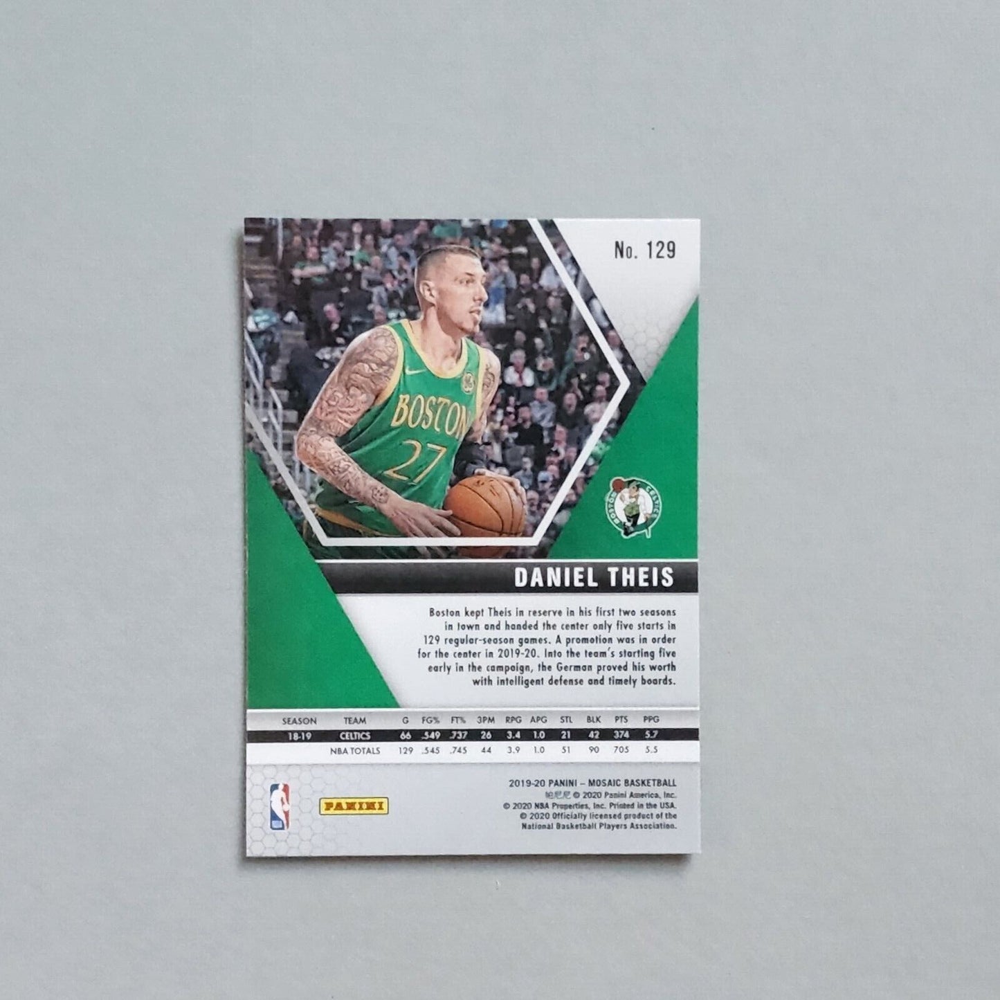 2019-20 Panini Mosaic Daniel Theis Boston Celtics #129