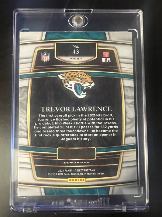 2021 Panini Select Concourse Silver Prizm Trevor Lawrence Rookie #43 Jaguars