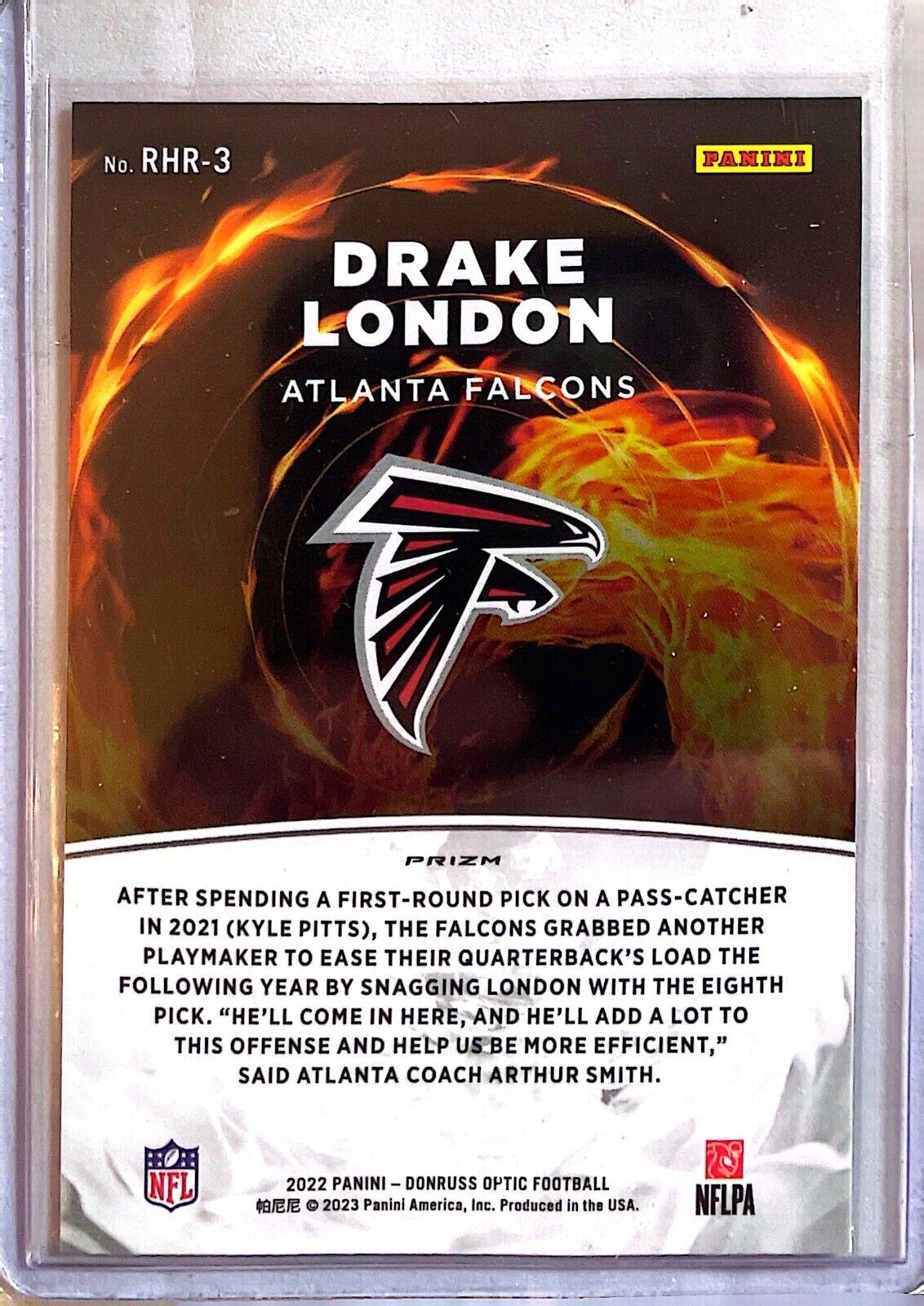 Drake London 2022 PANINI Donruss Optic Red Hot Rookies #RHR-3 ATLANTA FALCONS - walk-of-famesports