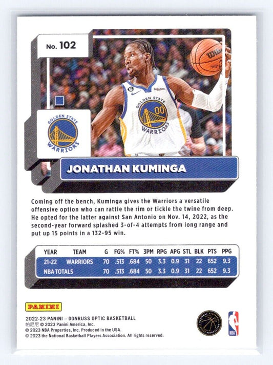 2022-23 Donruss Optic Jonathan Kuminga #102 Golden State Warriors - walk-of-famesports