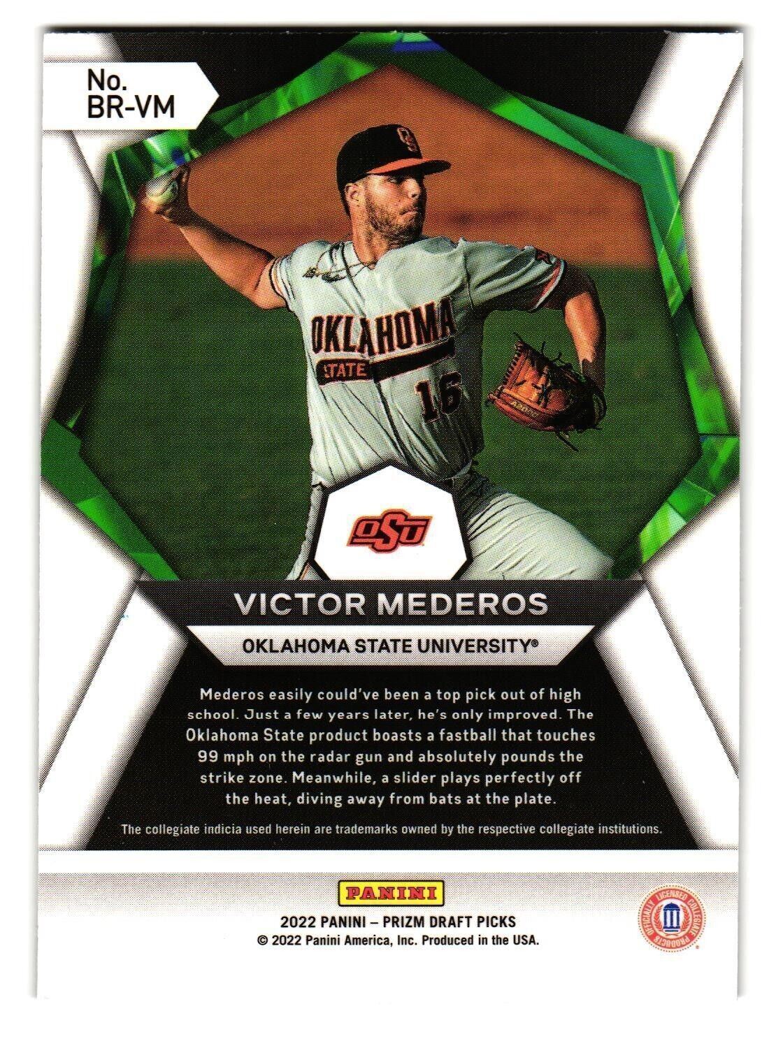 2022 Panini Prizm Draft Pick Victor Mederos Brilliance #BR-VM Oklahoma State Cowboys