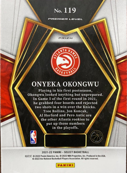 2021-22 Panini Select Onyeka Okongwu Blue Prizm 119 Atlanta Hawks