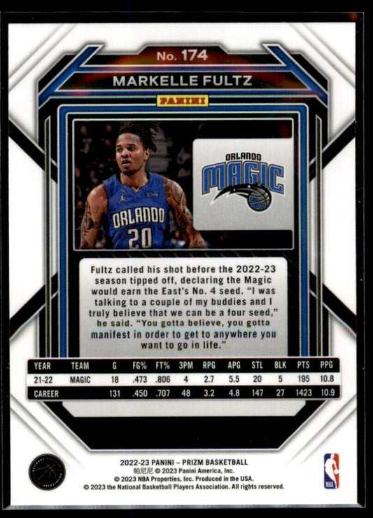 2022-23 Panini Prizm Markelle Fultz Base #174 Orlando Magic - walk-of-famesports