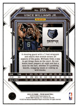 将图片加载到图库查看器,2022-23 Panini Prizm Vince Williams Jr. Rookie Base #255 Memphis Grizzlies - walk-of-famesports