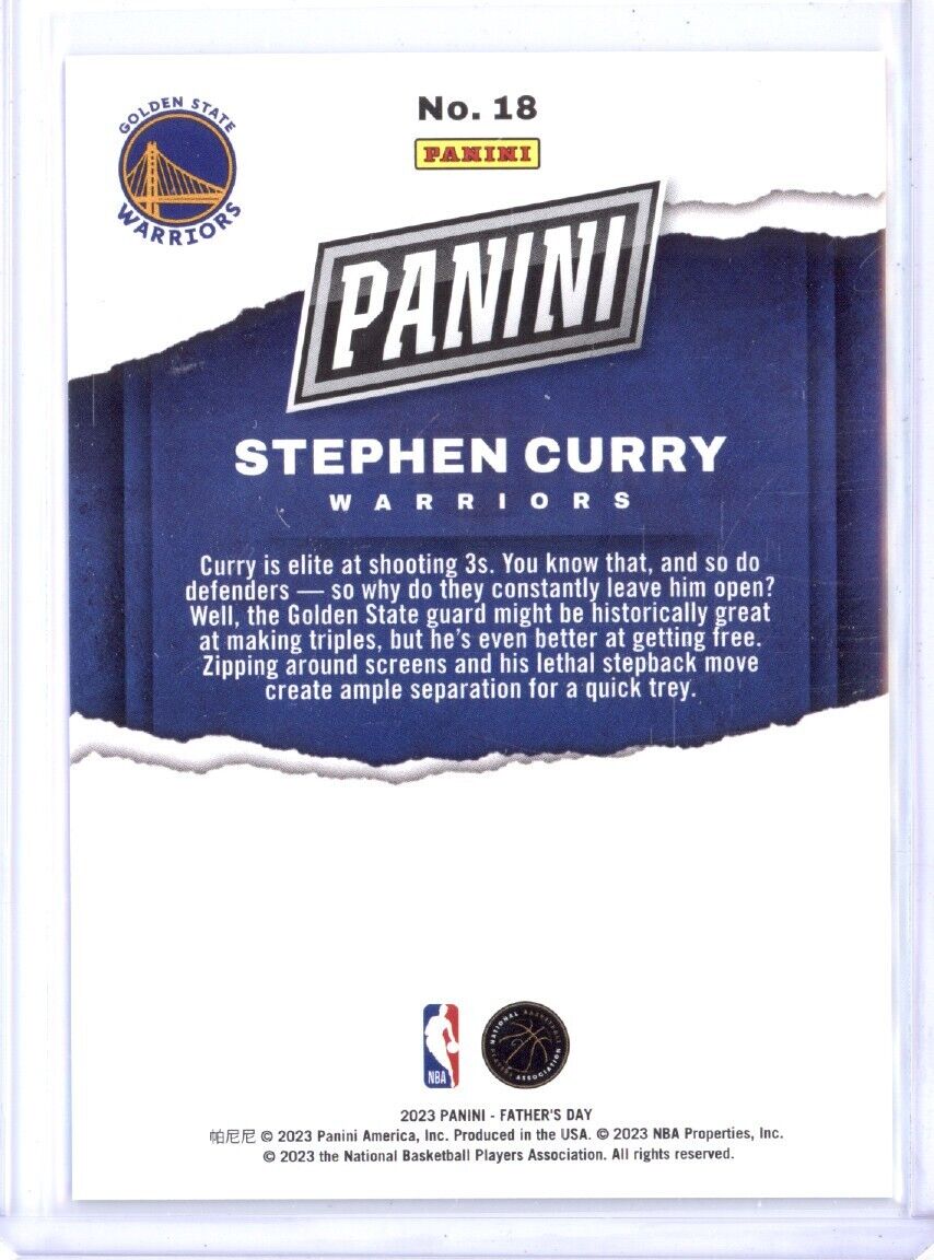 STEPHEN CURRY 2023 PANINI FATHER'S DAY SILVER PRIZM /199 WARRIORS #18