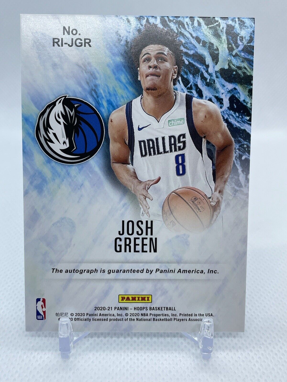 2020-21 NBA Hoops Josh Green Rookie Ink Autograph RC #RI-JGR Mavericks