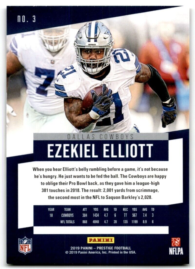 2019 Panini Prestige Ezekiel Elliott Dallas Cowboys 3