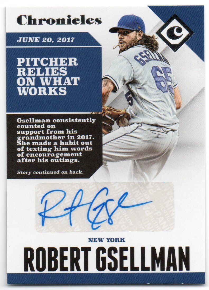 2017 Panini Chronicles Baseball Robert Gsellman Auto Card No CA-RG - walk-of-famesports