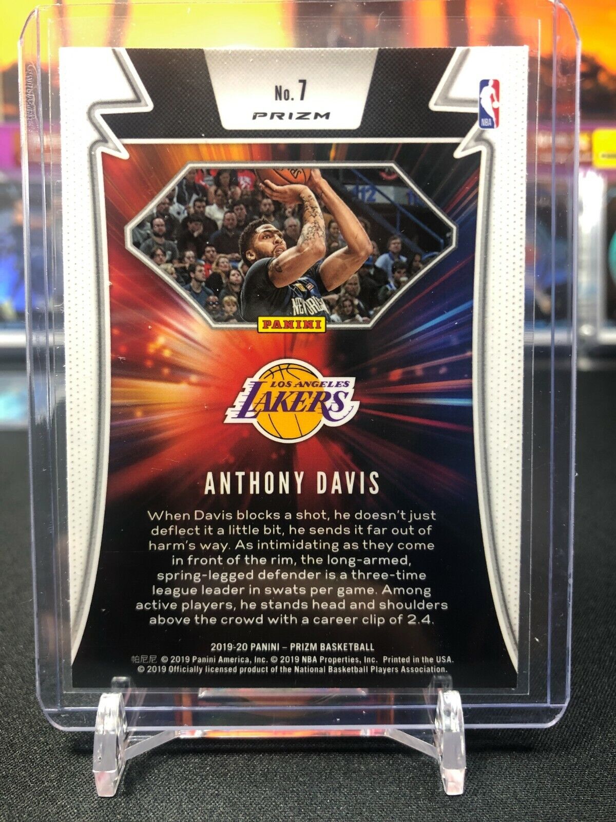 2019-20 Panini Prizm Fast Break Far Out Silver Disco Anthony Davis Lakers #7