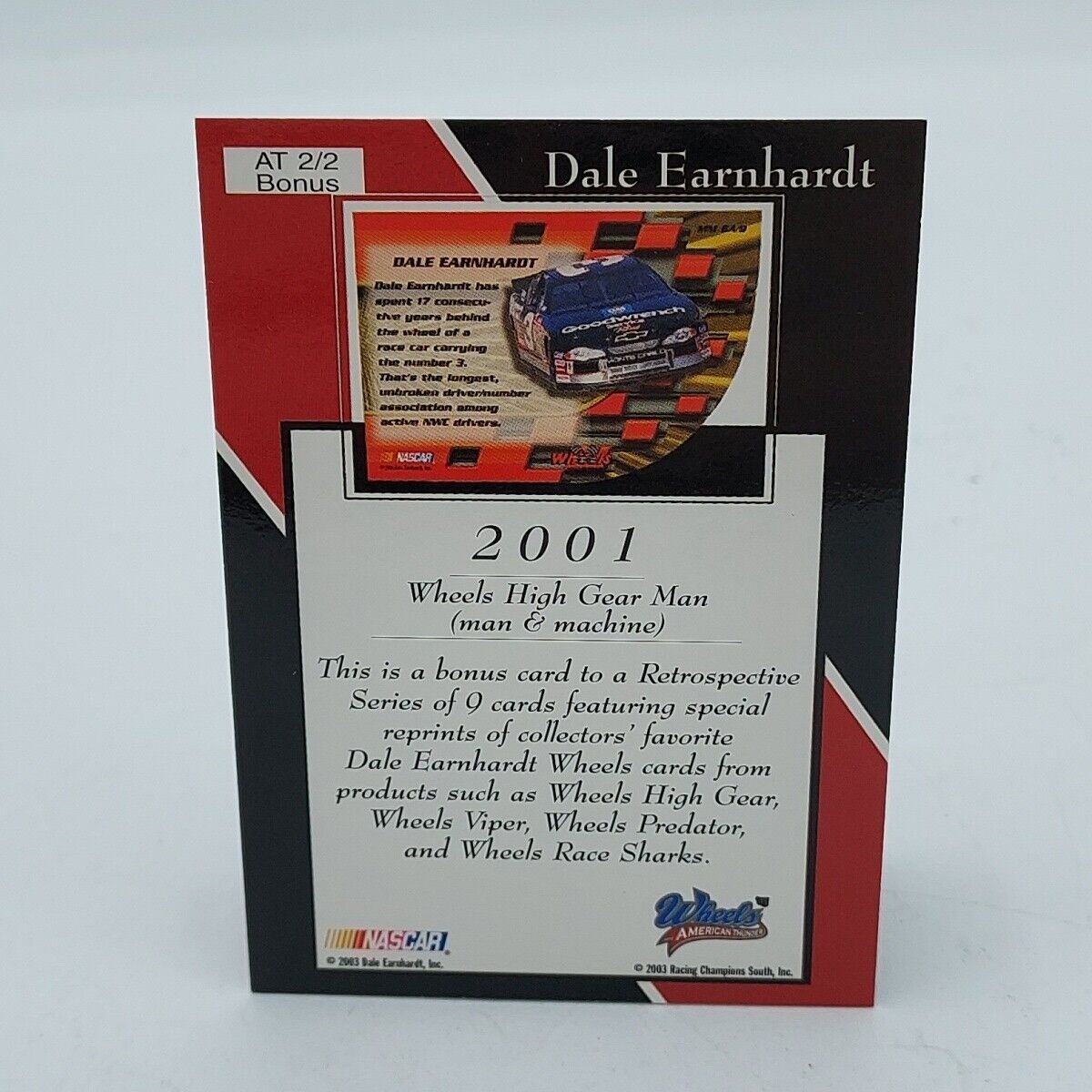 Dale Earnhardt Sr. 2003 Wheels The Man Retrospective Card At2/2
