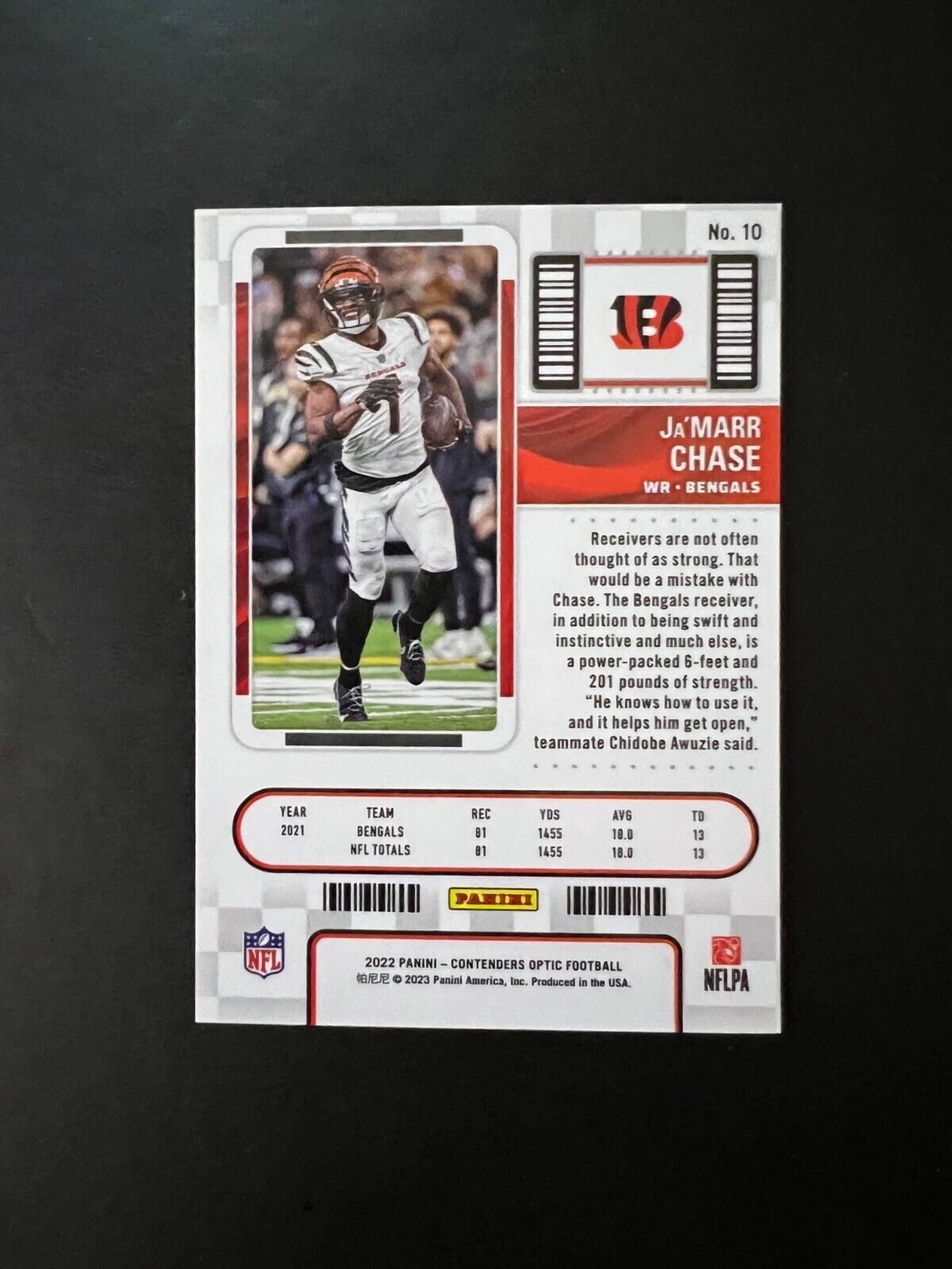 2022 Contenders Optic Season Ticket Ja'Marr Chase #10 Cincinnati Bengals - walk-of-famesports