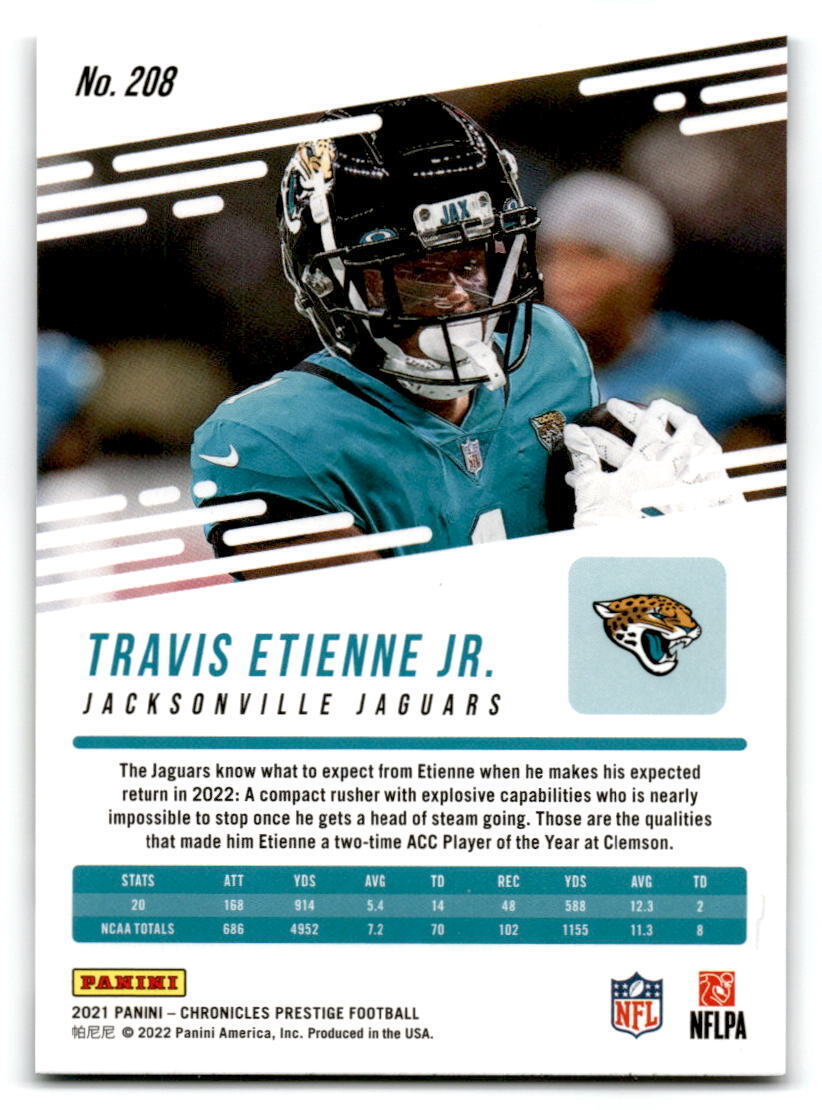 2021 Panini Chronicles Prestige Football #208 Travis Etienne Jr. Rookie Card