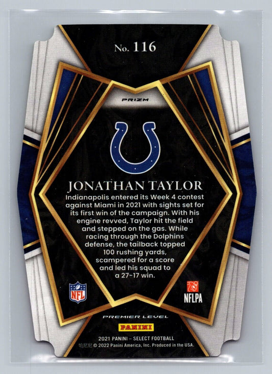 Jonathan Taylor 2021 Panini Select Premier Lvl #116 Red/Yellow Die Cut Colts
