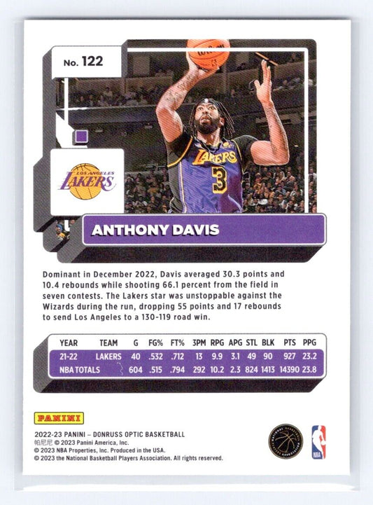 2022-23 Donruss Optic Anthony Davis #122 Los Angeles Lakers - walk-of-famesports