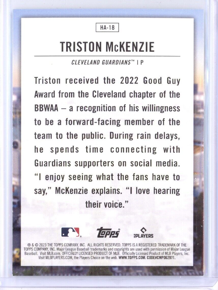 2023 TOPPS SERIES 2 Baseball #HA-18 TRISTON MCKENZIE Home Field Advantage ssp