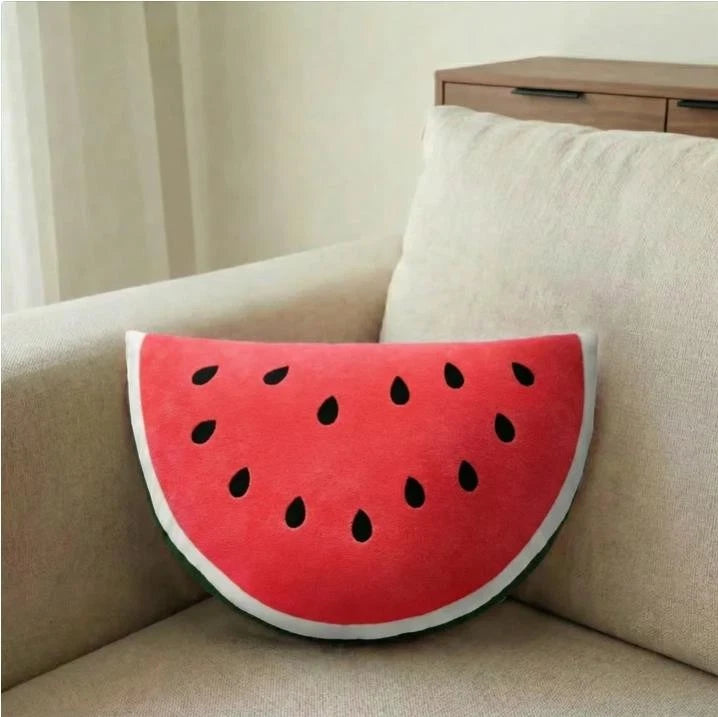 Brentwood Originals Decorative Pillow Watermelon Fruit Red Black Green 3-D