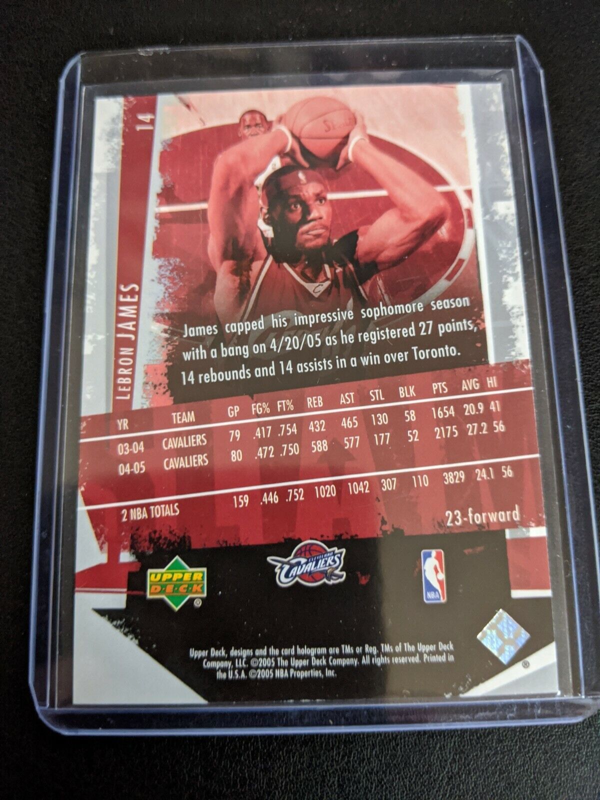 LEBRON JAMES 2005-06 Upper Deck Slam #14 Cleveland Cavaliers