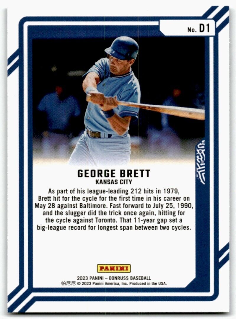 2023 Panini Dominators Rapture George Brett #D1 Kansas City Royals