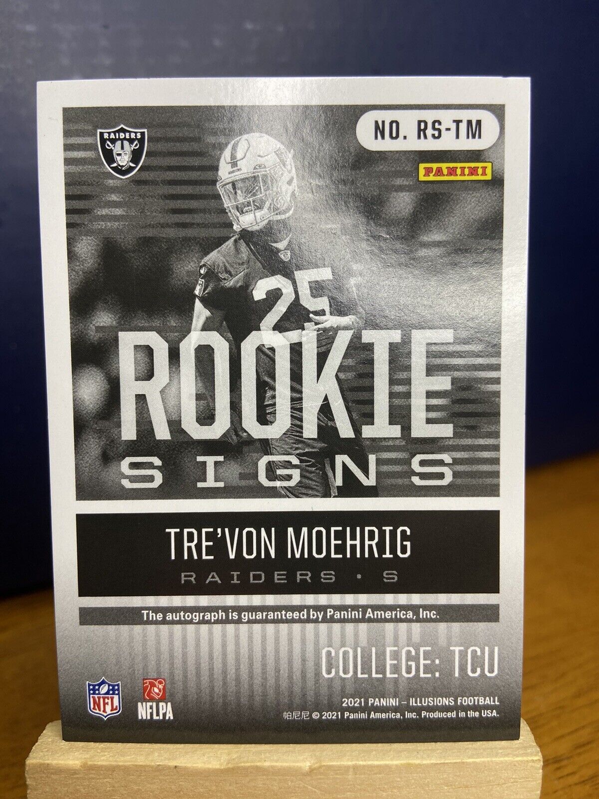 2021 Panini Illusions Trevon Moehrig Rookie Signs Auto #RS-TM Las Vegas Raiders