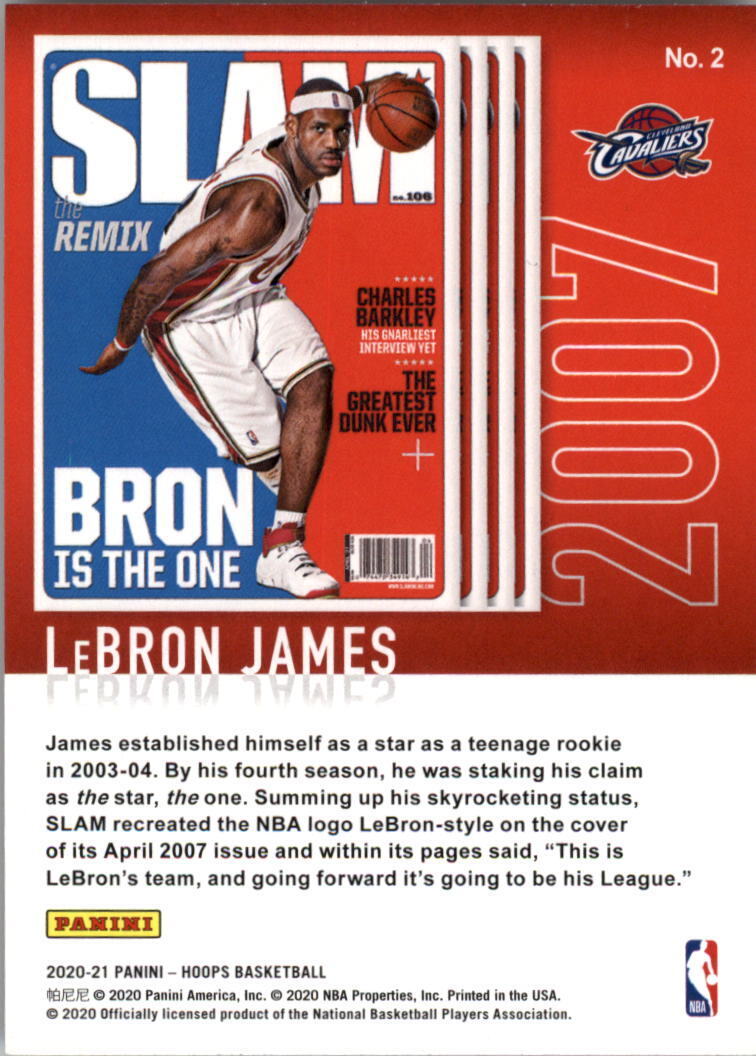 2020-21 Panini NBA Hoops LeBron James Slam #2 Cleveland Cavaliers