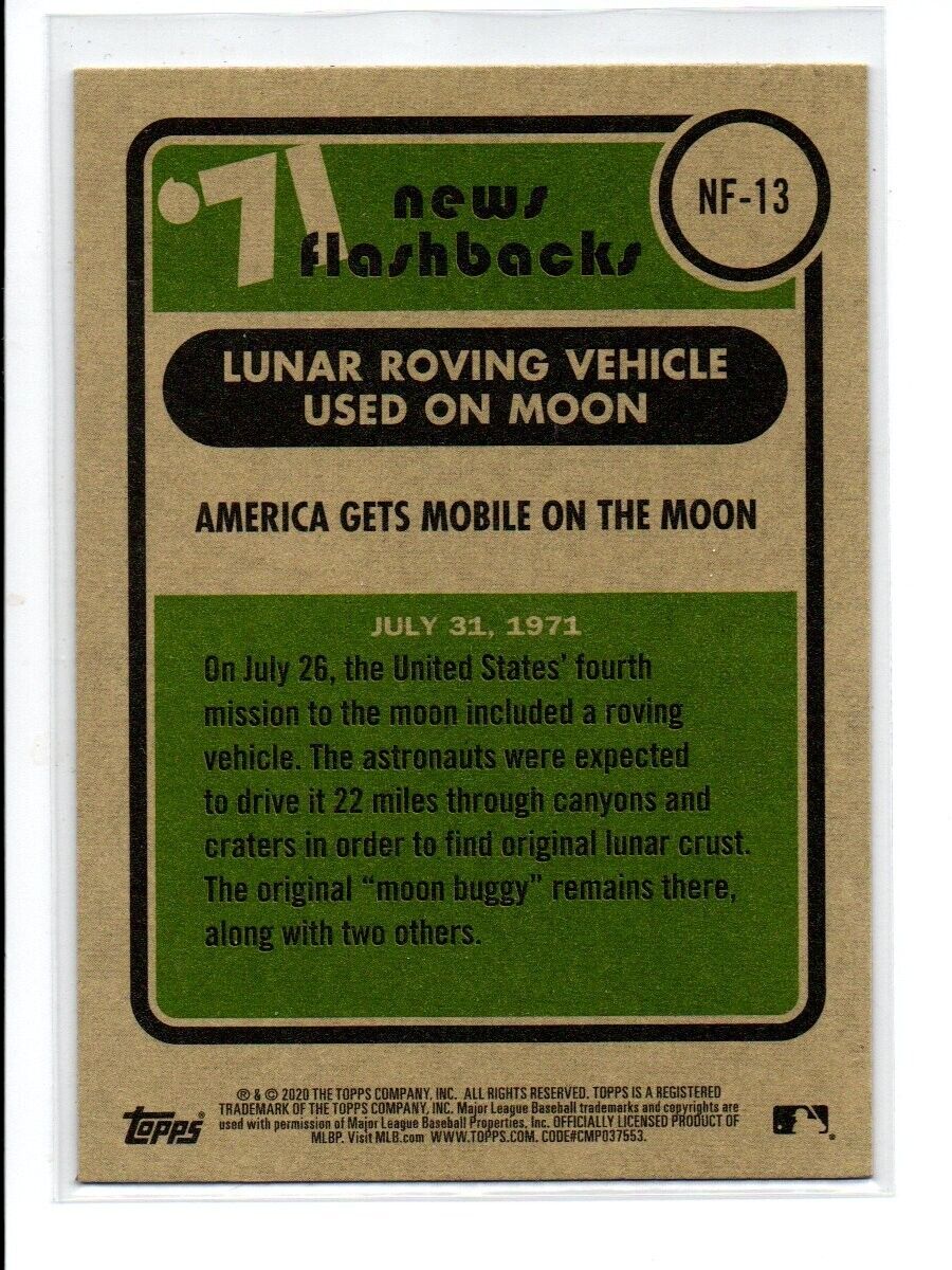 Lunar Roving Vehicle 2020 Topps Heritage Baseball Flashbacks Baseball Card #NF13